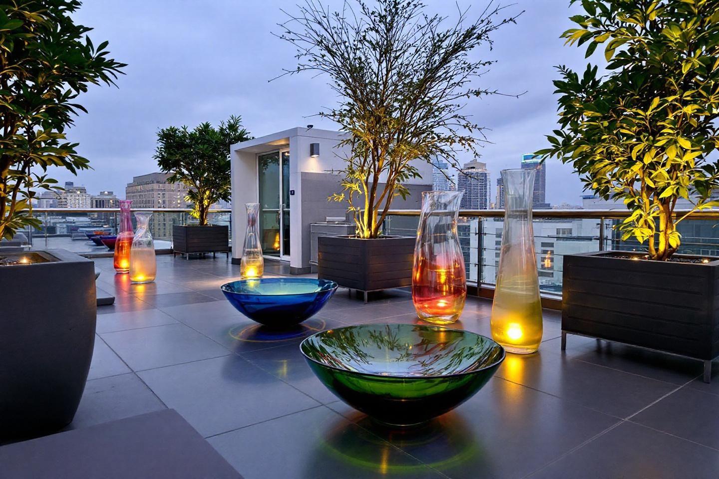 Bossanova : collection de vases et bols en verre pour terrasses urbaines